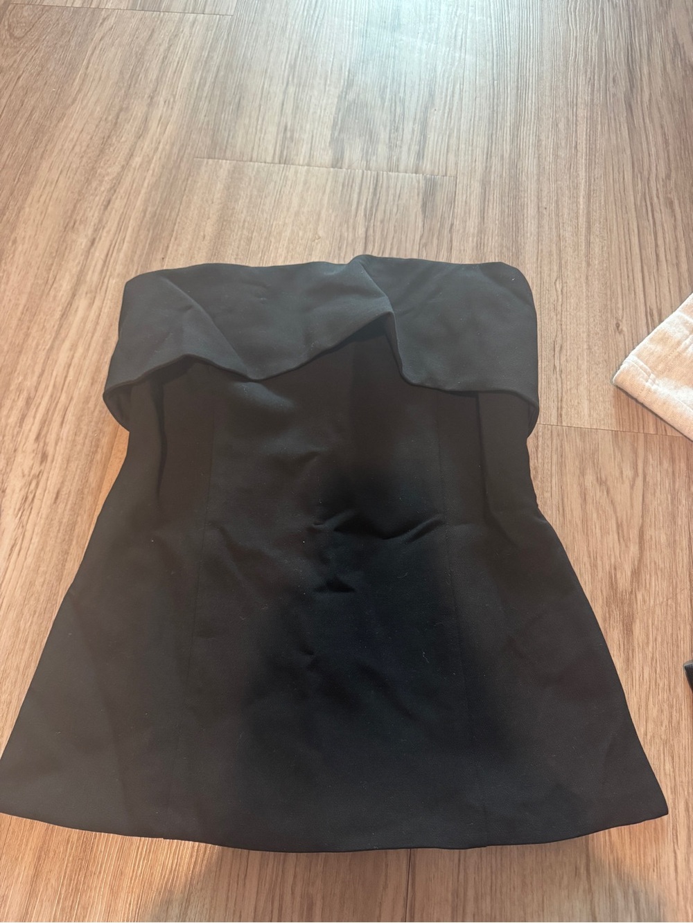 Aritzia Black Strapless Fold-Over Bust Top